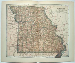 Missouri - Mapa original fechado 1907 por Dodd Mead & Company. Antiguo - Imagen 1 de 3