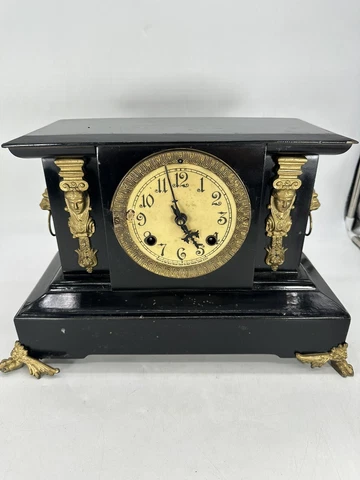 Antique New Haven Cast Iron Case Table Mantle Clock Lions Head (Read Desc) Cover