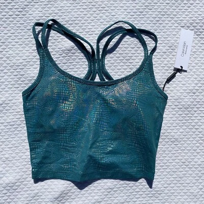 Calvin Klein Performance Tank Top Womens XS Printed Strappy Back Top Padded $49 - Image 1 of 4