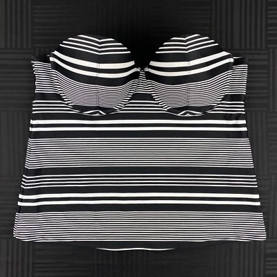 Traje de baño Tankini Old Navy para mujer talla XL negro blanco rayas sin tirantes Foto 1 de 4