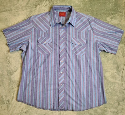 Camisa Rustler Western Para Hombre Talla XXL Perla A Presión Colas X Largas Vaquero Ranchero De Colección Foto 1 de 4