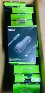 Lot Of 13 Belkin Boost Charge Dual Car Charger PPS 37W + Cable C to L- Open Box - Picture 1 of 1