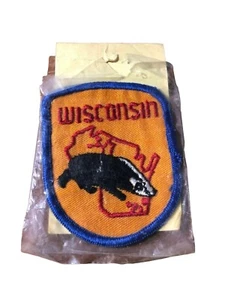 Parche vintage para coser en el estado tejón de Wisconsin - Imagen 1 de 3