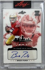 Brock Purdy RC 2022 Leaf XRC #RS-BP1 49ers Rookie Standout AUTO Autograph /1000