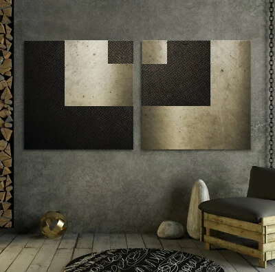 XXL Modern Leinwand Bild Kunst Schwarz Braun Abstrakt Industrie Design Wand Deko - Bild 1 von 4