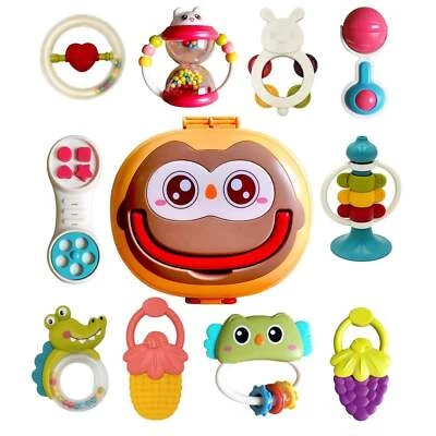 Baby Rattle Toy Teether Set 10 PCS With Storage Box Non-Toxic Material - Изображение 1 из 4
