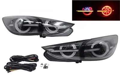 New Black LED Tail lights Pair for MAZDA 3 5 doors Hatch Wagon  2014 2015~2018 - Image 1 of 4