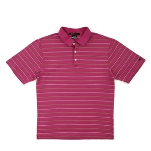 Nike Tiger Woods Golf Poloshirt Dri Fit Herren Small Gestreift Kurzarm Pink - Bild 1 von 9