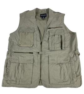 Lands End Mens Regular Fishing Photography Vest Size 42/44 Beige Vented - Picture 1 of 8