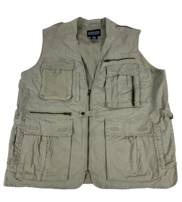 Lands End Mens Regular Fishing Photography Vest Size 42/44 Beige Vented - Image 1 of 4