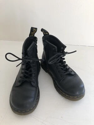 Dr. Martens 1460 T Botines Cuero Negro Niño Pequeño Talla 9 EE. UU. Cremallera Lateral Suave Foto 1 de 4
