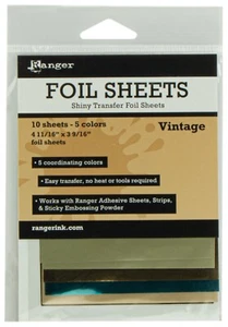 Ranger Fogli di Foglio Trasferimento Lucido 10 Fogli 5 Colori Vintage 4-11/16" x 3-9/16" - Foto 1 di 1