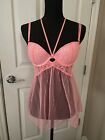 Victoria's Secret  lingerie with sheer body and open back Peach Lace