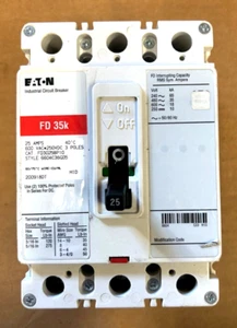 EATON FD3025 FD3025BP10 FD 25 Amp 35K Leitungsschutzschalter 3P 240-480V *GECHIPT* - Bild 1 von 5