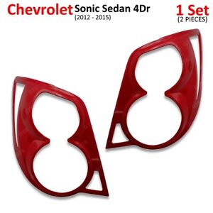 For Chevrolet Sonic Sedan 4Dr 2012 15 Red Tail Lamp Lights Cover Trim AVEO