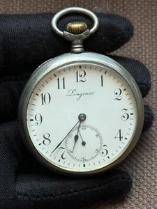 Antique Longines Pocket Watch Mechanical Swiss Efco Open Face Rare Old 20th - Picture 1 of 18