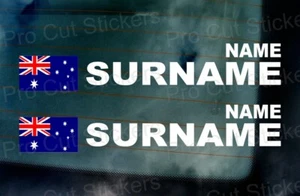 x2 Australia Flag Rally Race Tag Name Surname Car Window Stickers Decals ref:2 - Picture 1 of 1
