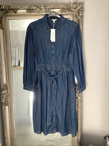 BNWT M&S PER UNA DENIM MIDI DRESS SIZE 18 REGULAR NEW - Picture 1 of 6