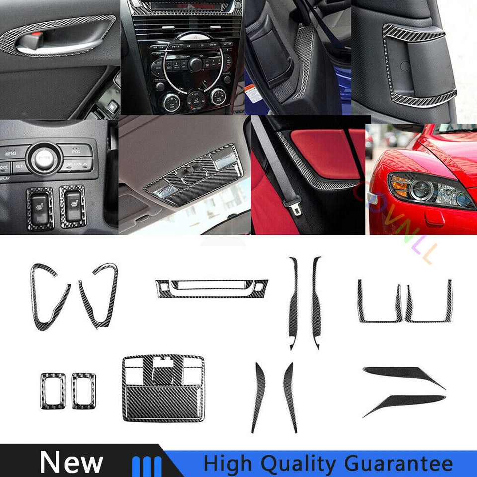 Juego completo de cubierta interior de vinilo de fibra de carbono para Mazda RX-8 2004-2008 17X Foto 1 de 4