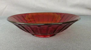 Vintage Ancor Hocking Royal Ruby Depression Glass 8 1/2" Diameter Serving Bowl - Picture 1 of 12
