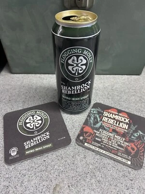Flogging Molly Stout Beer Can Coasters Shamrock Rebellion - Image 1 of 4