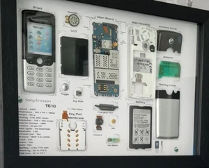 Sony Eircsson T610 Teardown, With Frame, Disassembled wall Art (Handmade) Unique - Picture 1 of 8