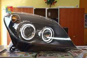 OPEL ASTRA H 2004-2007 FARI NERI CON ANELLI ANGEL EYES LED BIANCHI - Imagen 1 de 8