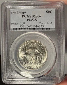 1935-S 50c PCGS MS 66 San Diego Commemorative Half Dollar - Picture 1 of 2