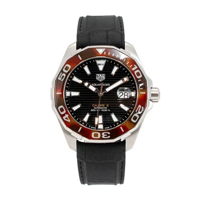 2021 Tag Heuer Aquaracer 43MM way201n.ft6177 Tortoise Shell Black Steel Watch - Image 1 of 4