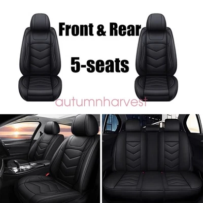 For Honda Civic Car Seat Covers 5-Seat Full Set Front & Rear Cushion PU Leather Foto 1 de 4