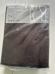 Fabulous Pair 1970’s Retro Brown IKEA Ritva Extra Long 300cm Cotton Curtains New - Picture 1 of 9