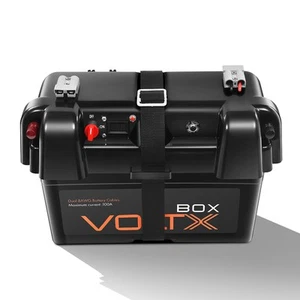 VoltX Battery Box 12V 2xUSB Portable Deep Cycle Lithium Camping RV Cig Socket - Picture 1 of 24