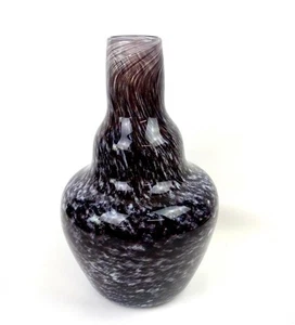 David Funk Signed Art Glass Amethyst Galaxy Swirl Large 10 3/4" Vase 1970s - Picture 1 of 11