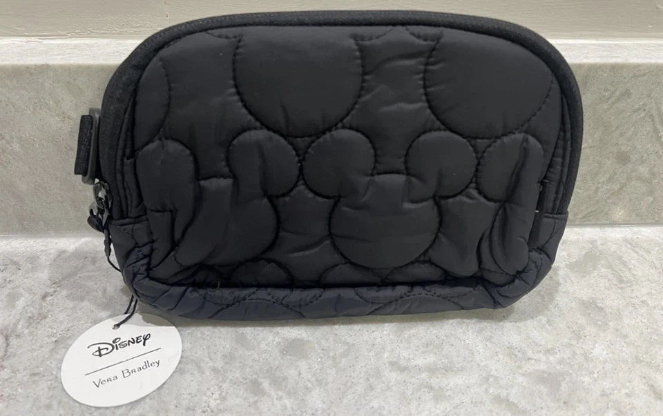 Disney Vera Bradley Mickey Mouse Mini Bolso Cinturón Negro Peso Pluma Nuevo con Etiquetas 🎁 Foto 1 de 4