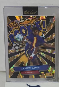 2024 WILDCARD NATIONAL EXCLUSIVE 1/1 LAMINE YAMAL "17 YR OLD ROOKIE" GOLD - Picture 1 of 3