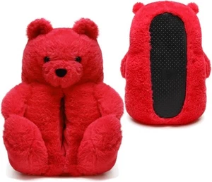 Teddy Bears Slippers Women Fluffy Shoe Cute House Animal Slippers Fuzzy Colors - Picture 1 of 12