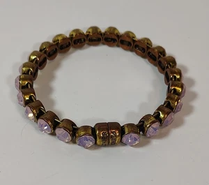 Brazalete Brazalete Magnético Saqueo Rosa Púrpura Estrás Helado Tono Bronce - Imagen 1 de 13