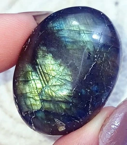 100% Natural Labradorite 56.50 Ct Cabochon Certified Loose Gemstone - Picture 1 of 6