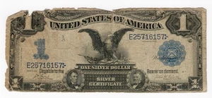 Certificado de plata Black Eagle 1899 $1 crudo circulado 6157 - Imagen 1 de 2