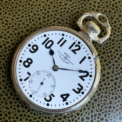 1935 Ball Grade 999P 16S 21 Jewels Railroad Stirrup 14K White Gold Filled Case - Image 1 of 4