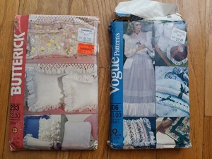 Vtg. Uncut Vogue Craft 506 Pillows Etc. And Butterick 233 Craft Uncut:  Aprons, - Picture 1 of 6