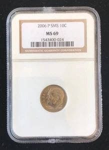 2006-P Roosevelt Dime ~ NGC MS-69 ~ Special Mint Set (SMS) ~ Brown Label - Picture 1 of 6