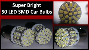 2 x 1156 Super Brillantes 50 SMD Coche Bombillas LED para Señal de Interrupción Estacionamiento Inverso 12V - Imagen 1 de 7