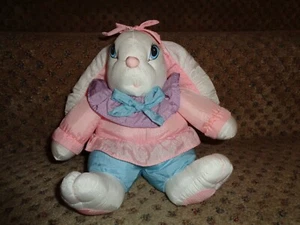 1993 TRENDMASTERS 7" PASTEL PINK BLU WHITE PARACHUTE NYLON GIRL BUNNY RABBIT TOY - Picture 1 of 6