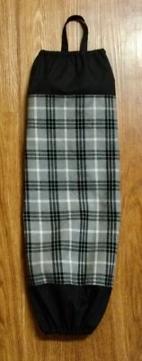 Ручной/домашний хлопок бакалея сумка держатель—черный/серый клетку, 19» (#14) Бесплатная доставка - Изображение 1 из 4