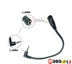 Câble adaptateur audio stéréo jack 2,5 mm mâle coudé vers jack 3,5 mm femelle - Bild 1 von 2