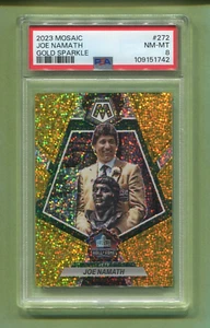 JOE NAMATH NEW YORK JETS 2023 PANINI MOSAIC NFL GOLD SPARKLE 23/24 #272 PSA 8 - Picture 1 of 4