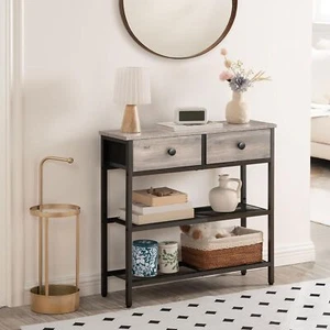 HOOBRO Console Table Entryway Table Sofa Table Side Table with 2 Fabric Drawers - Picture 1 of 9