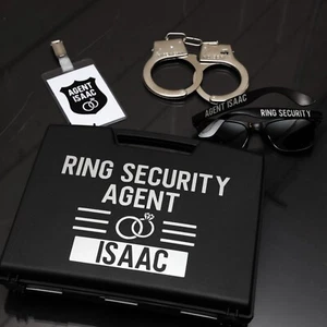 Personalised Ring Security Box - Page Boy Gift - Ring Bearer Wedding Ring Box - Picture 1 of 38