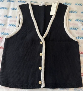 Abercrombie & Fitch Button Up Sweater Vest Size Large Dark Blue - Picture 1 of 15